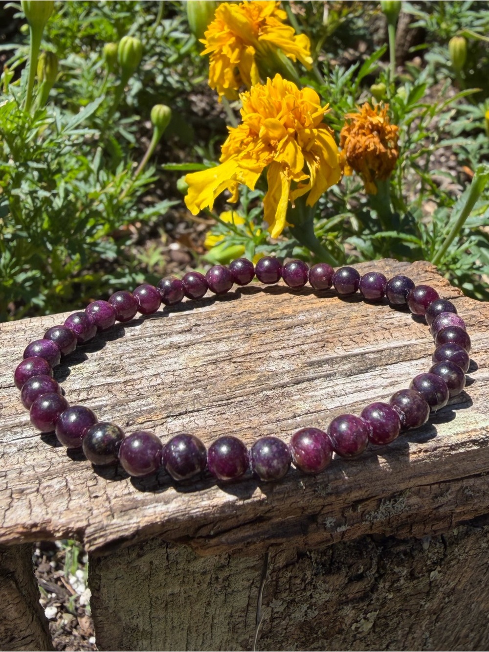Natural Ruby Gemstone Statement Bead Bracelet